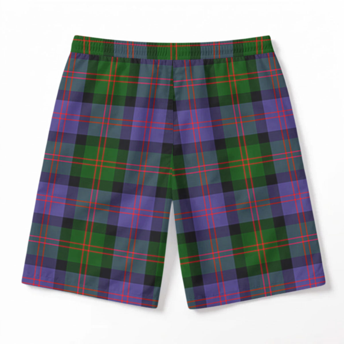 Blair Modern Tartan Crest Men's Beach Shorts