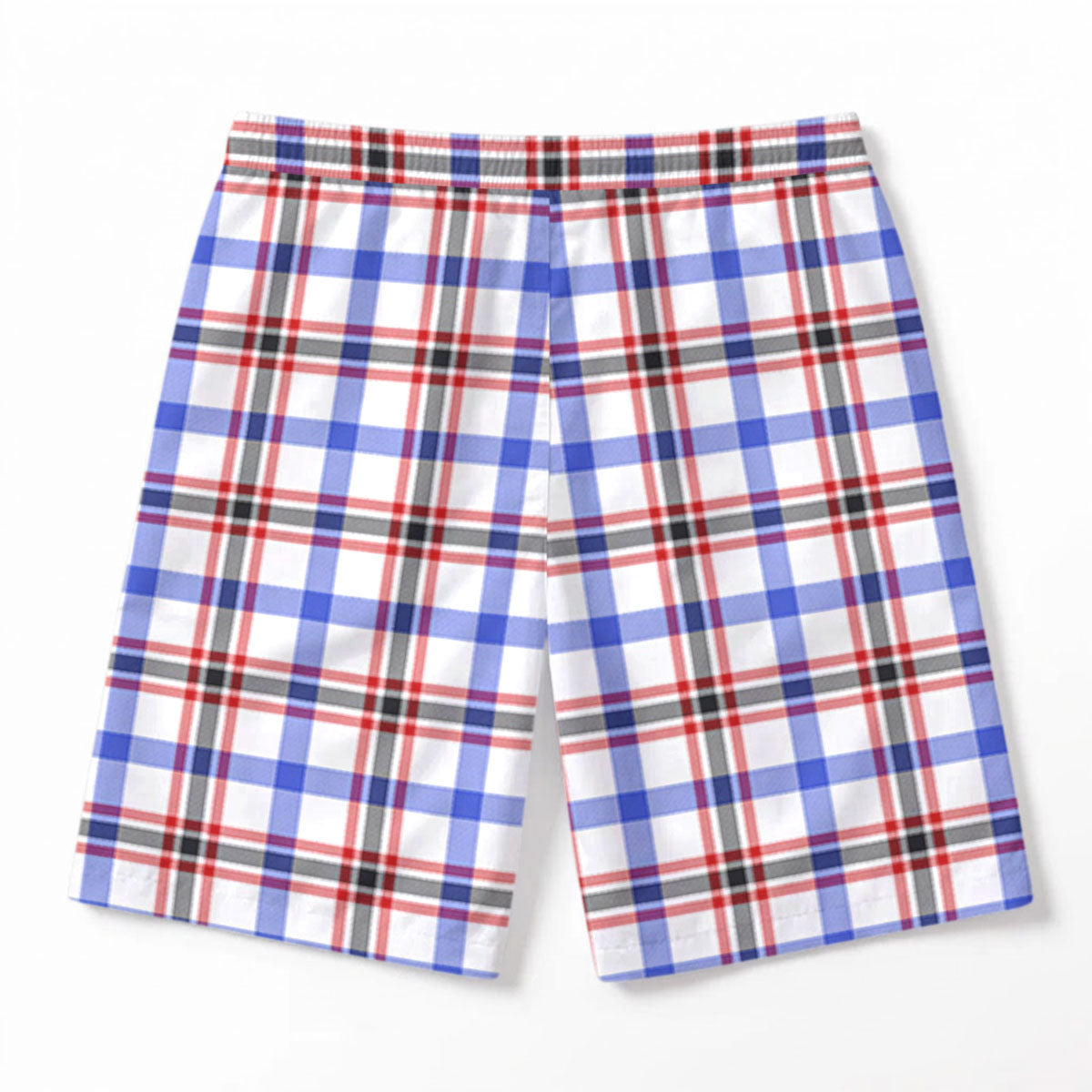 Boswell Modern Tartan Crest Men's Beach Shorts