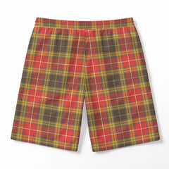 Buchanan Old Set Weathered Tartan Crest Men's Beach Shorts