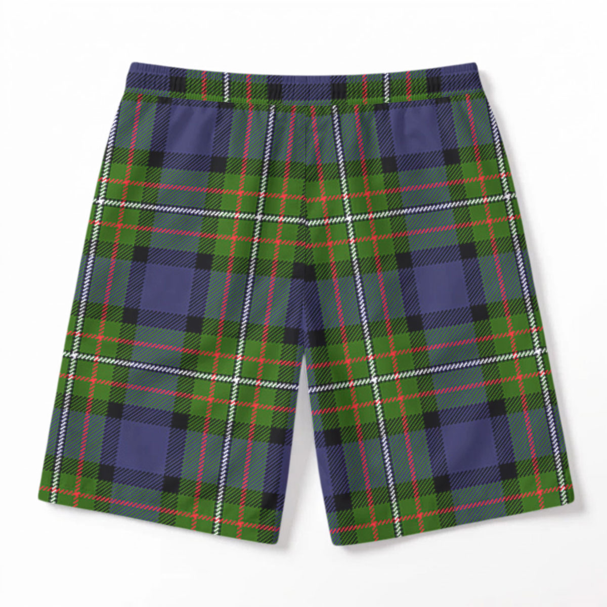 Fergusson Modern Tartan Crest Men's Beach Shorts