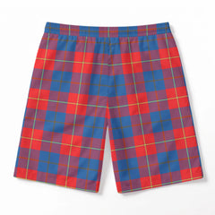 Galloway Red Tartan Crest Men's Beach Shorts