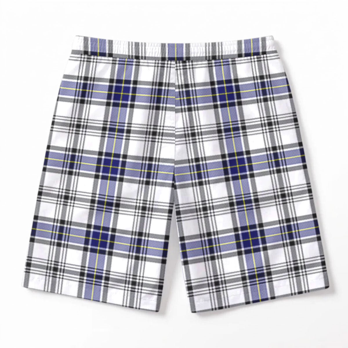 Hannay Modern Tartan Crest Men's Beach Shorts