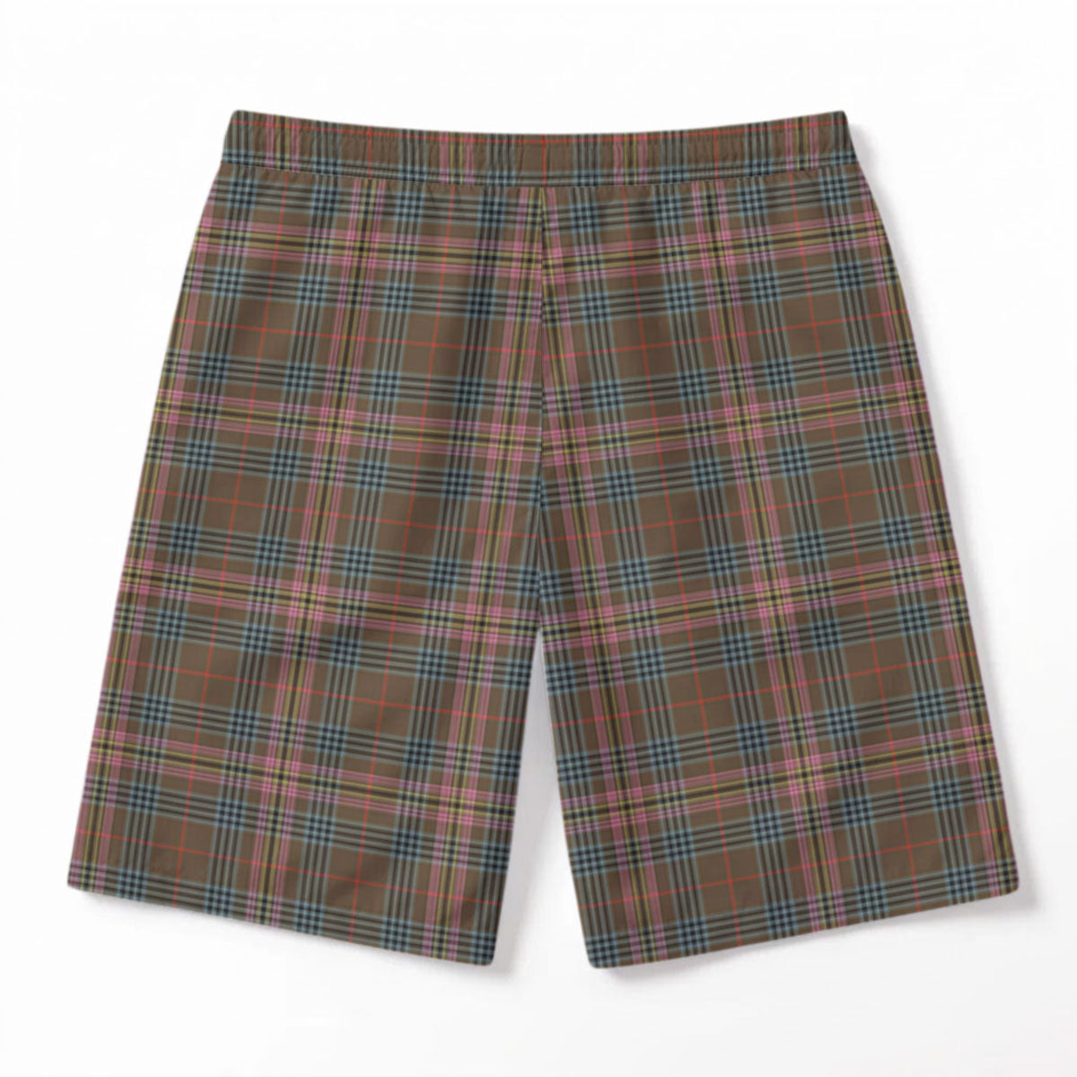 Kennedy Weathered Tartan Crest Men's Beach Shorts