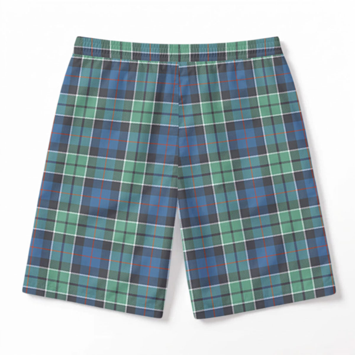 Leslie Hunting Ancient Tartan Crest Men's Beach Shorts
