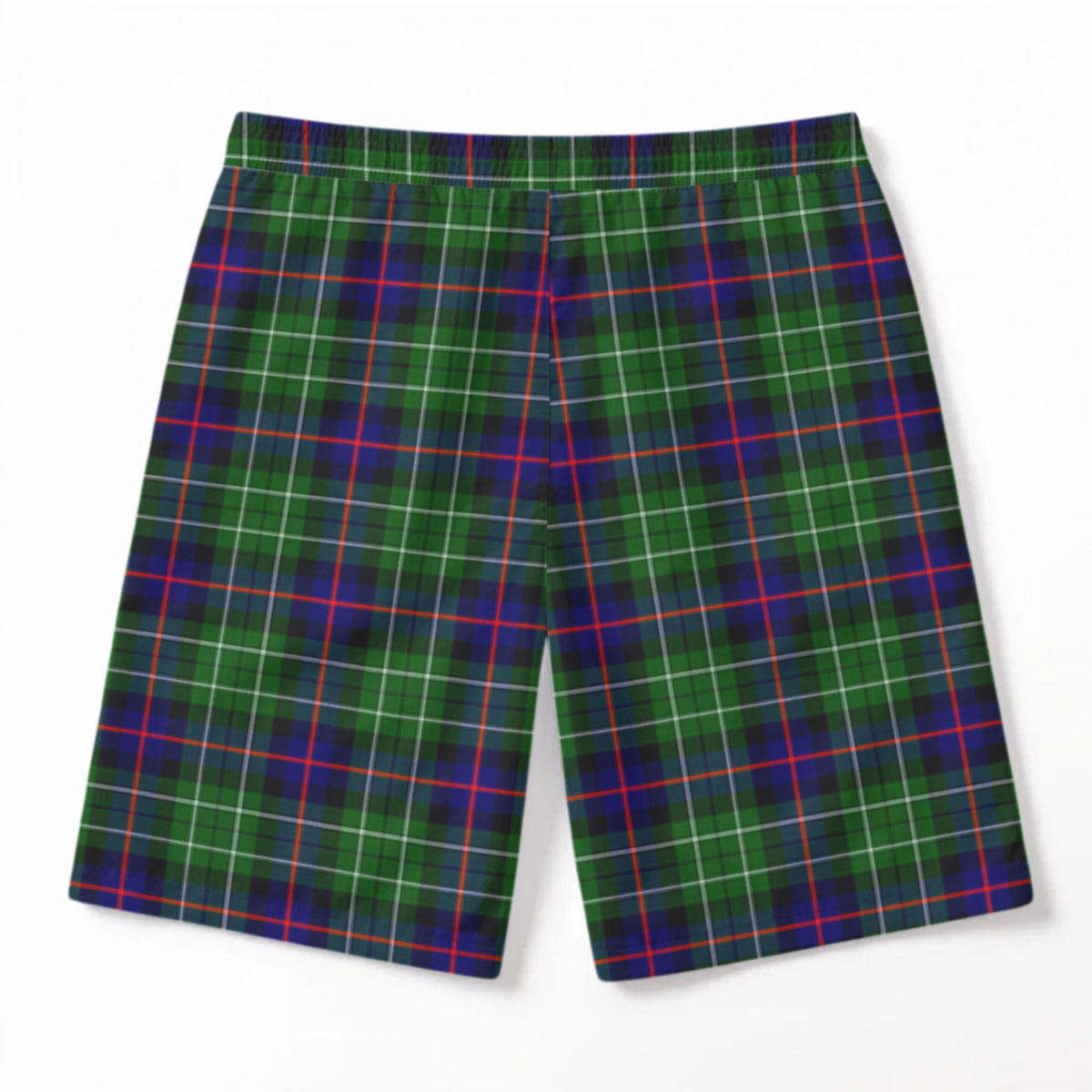 Leslie Hunting Tartan Crest Men's Beach Shorts