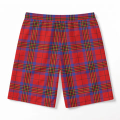 Leslie Modern Tartan Crest Men's Beach Shorts