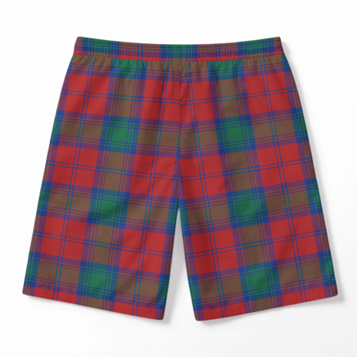 Lindsay Modern Tartan Crest Men's Beach Shorts