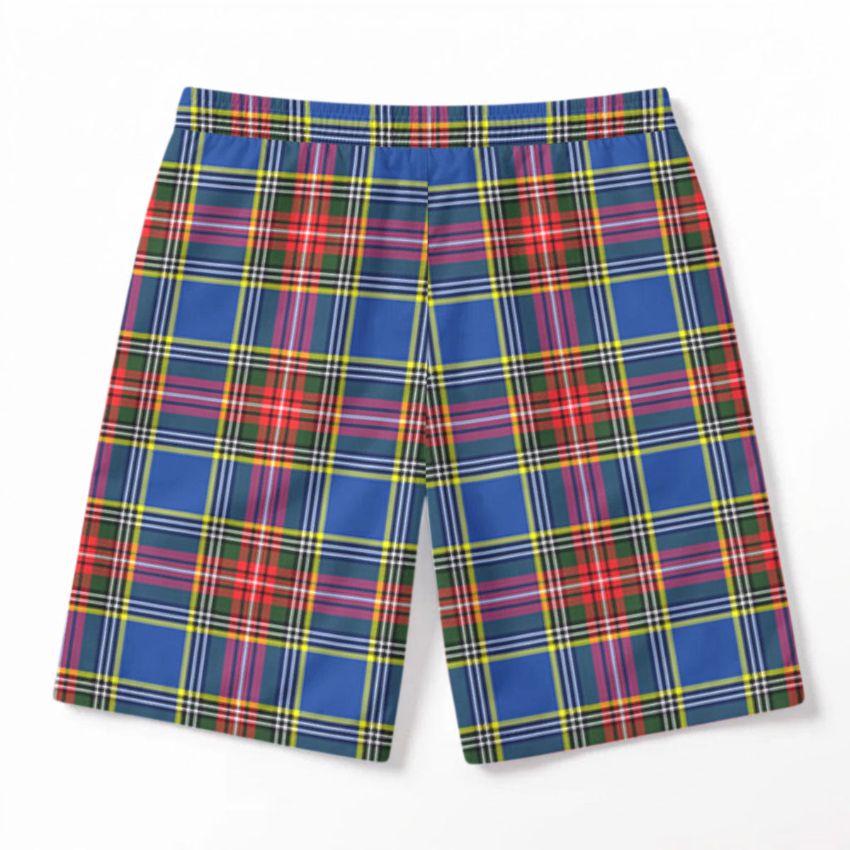 MacBeth Modern Tartan Crest Men's Beach Shorts