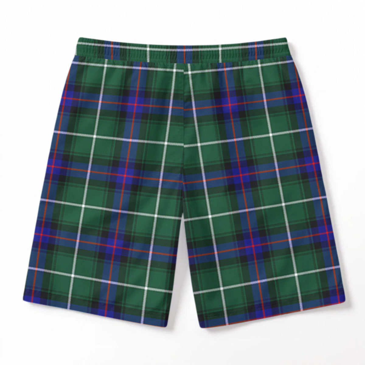 MacDonald of the Isles Hunting Modern Tartan Crest Men's Beach Shorts