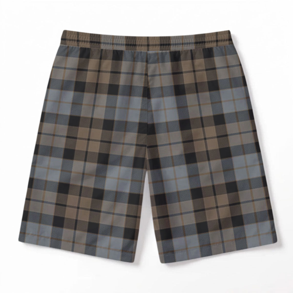 MacKay Weathered Tartan Crest Men's Beach Shorts