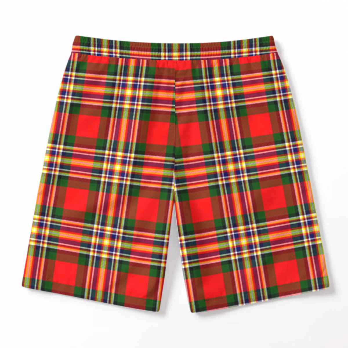 McGill Modern Tartan Crest Men's Beach Shorts