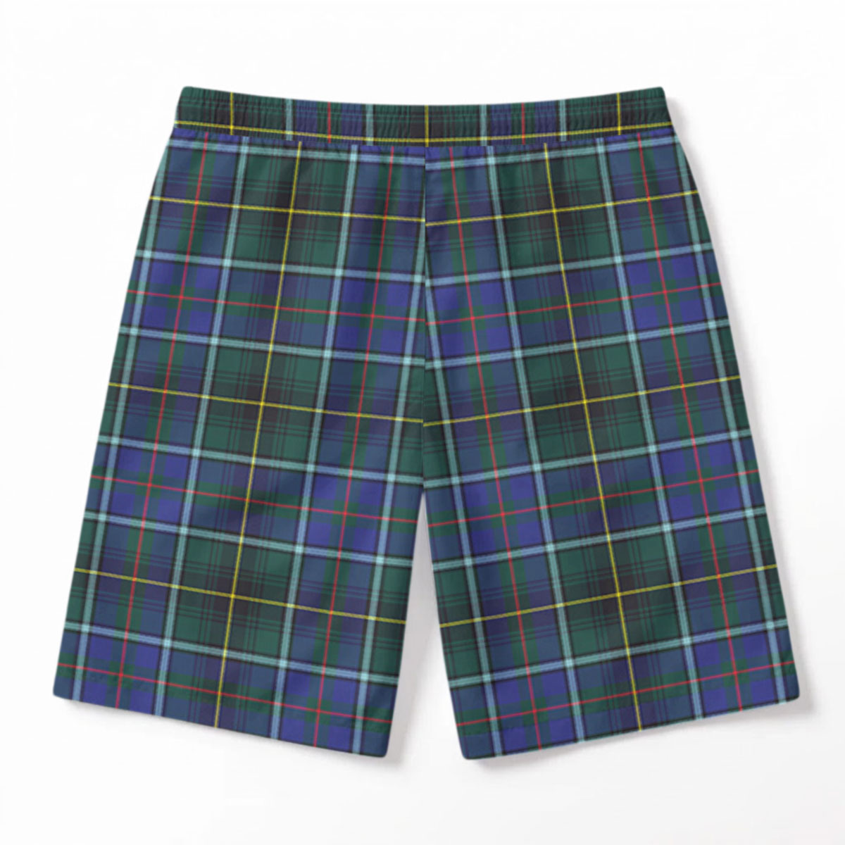 McInnes Modern Tartan Crest Men's Beach Shorts