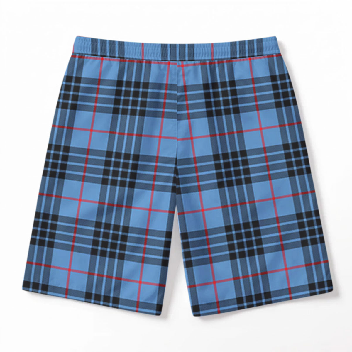 McKay Blue Tartan Crest Men's Beach Shorts