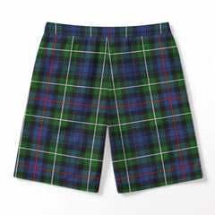 McKenzie Modern Tartan Crest Men's Beach Shorts
