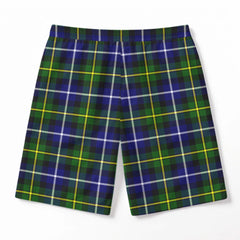McNeil of Barra Modern Tartan Crest Men's Beach Shorts