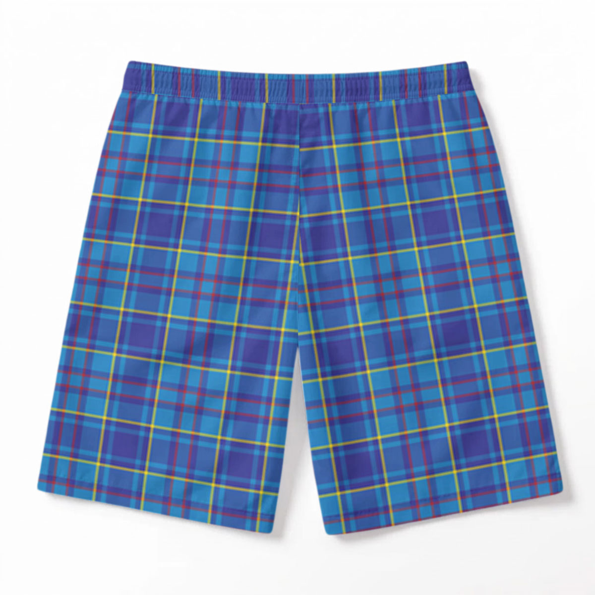 Mercer Modern Tartan Crest Men's Beach Shorts