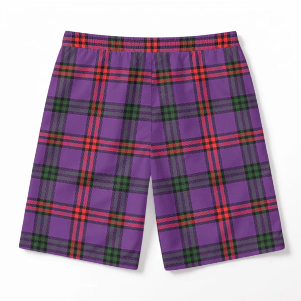 Montgomery Modern Tartan Crest Men's Beach Shorts