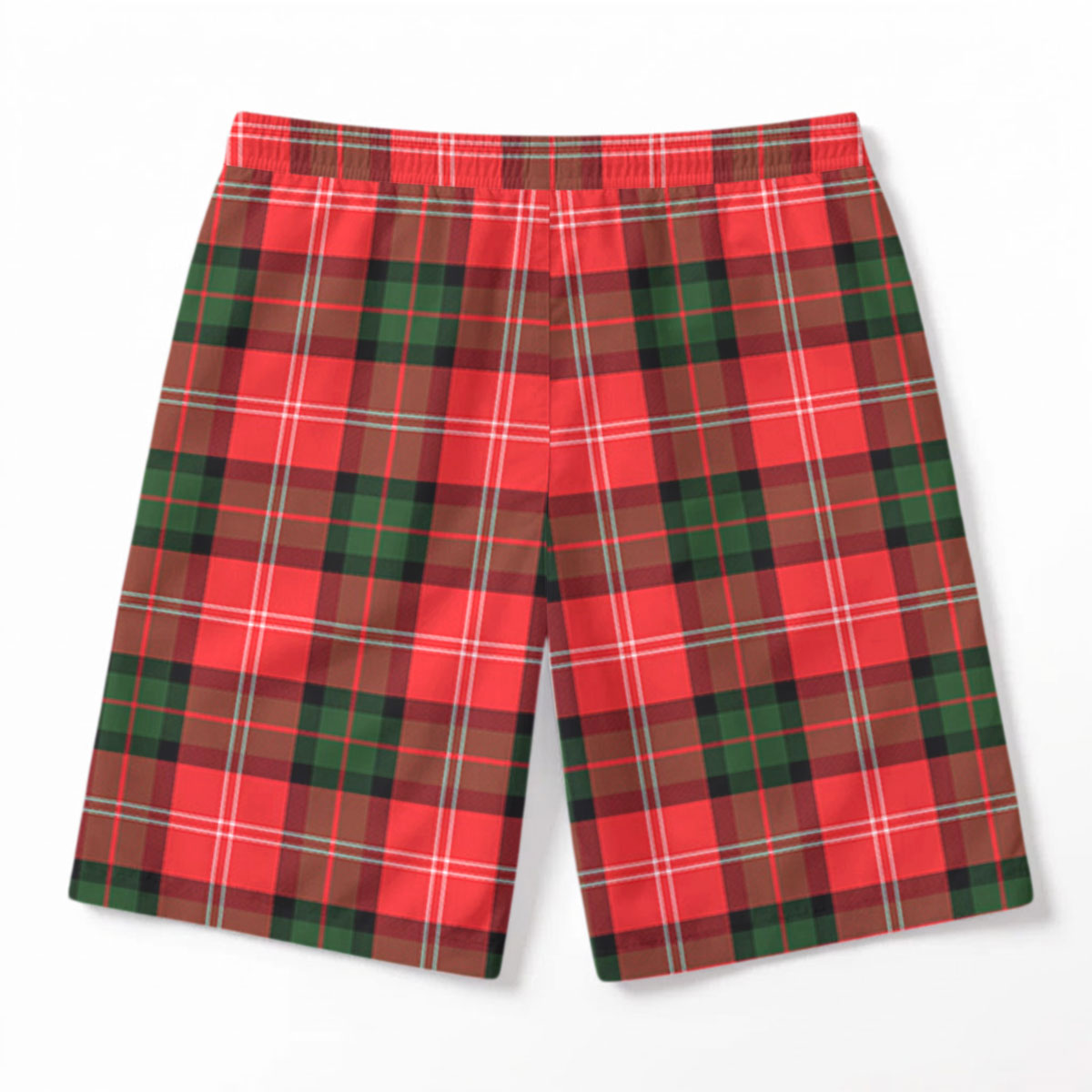 Nesbitt Modern Tartan Crest Men's Beach Shorts