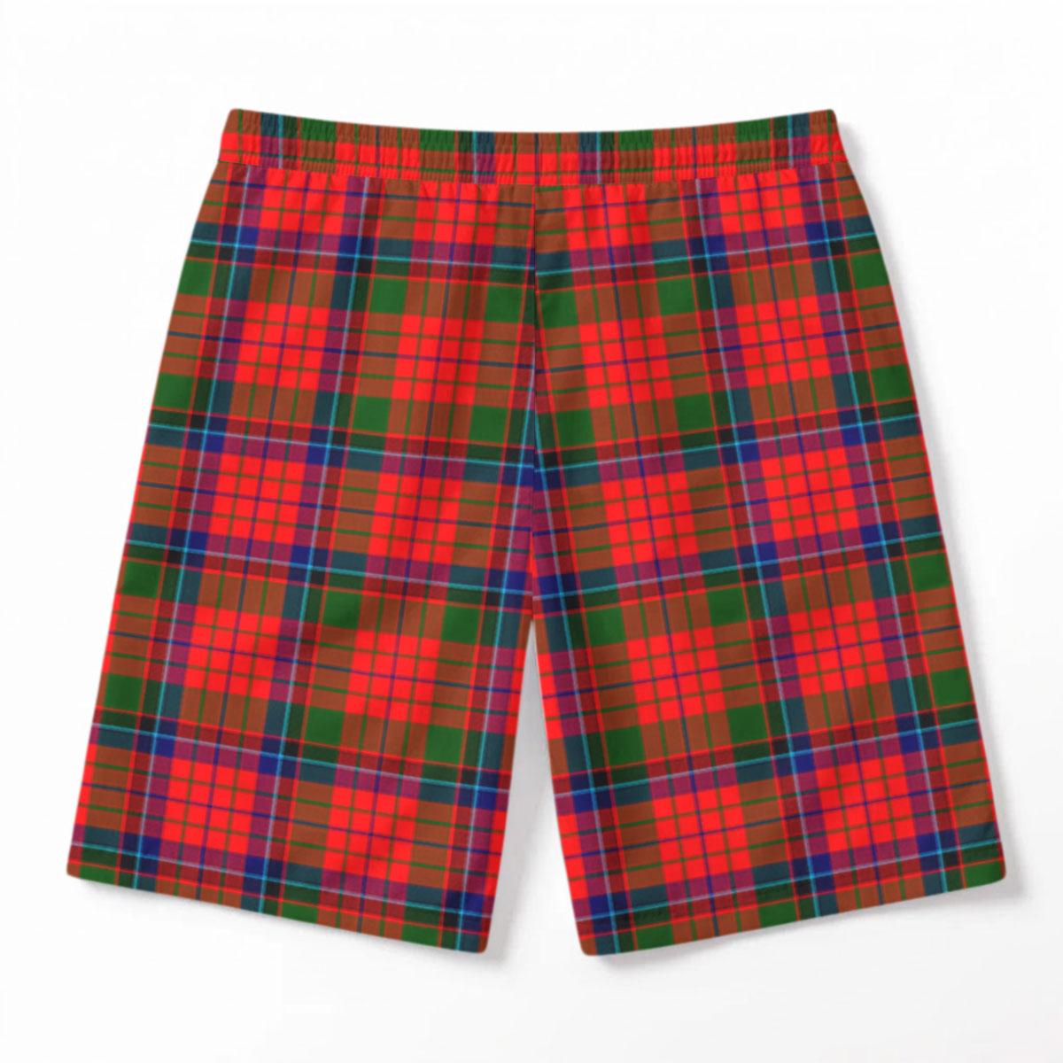 Nicolson Modern Tartan Crest Men's Beach Shorts