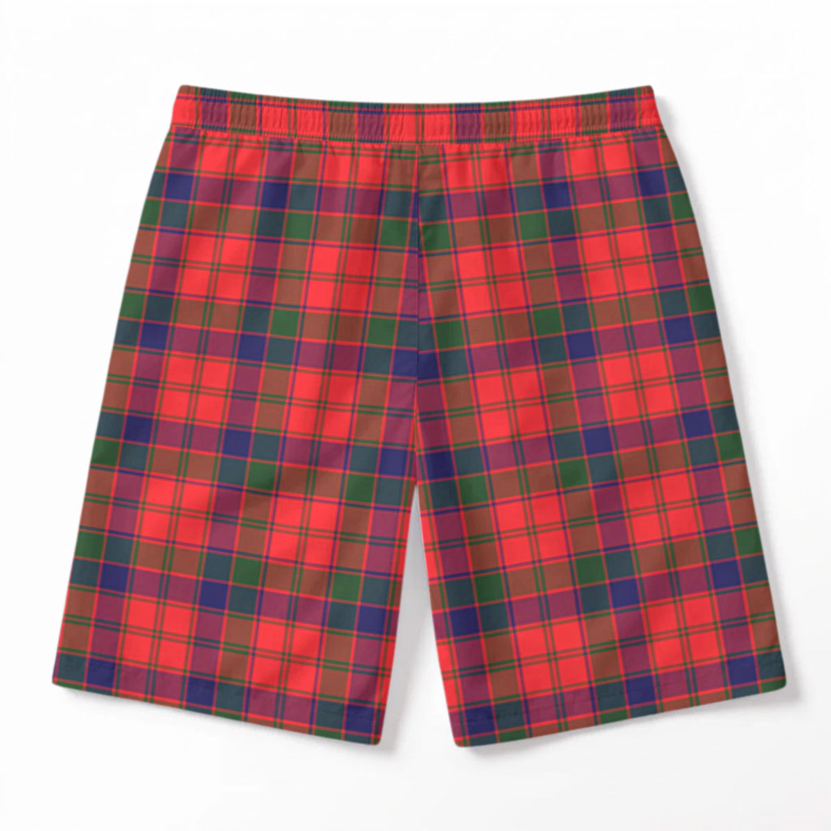 Robertson Modern Tartan Crest Men's Beach Shorts
