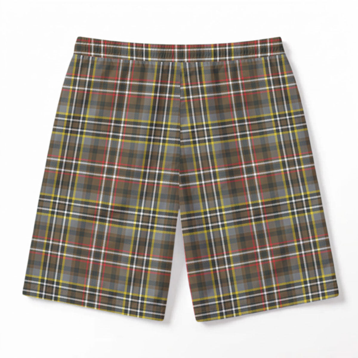 Scott Green Weathered Tartan Crest Men's Beach Shorts