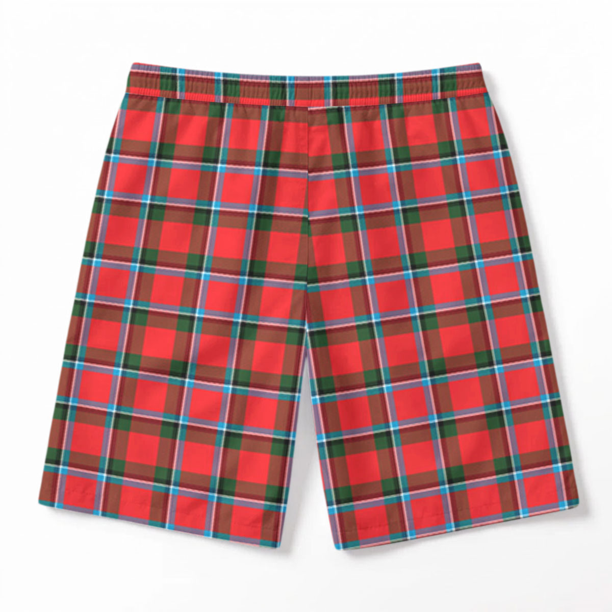 Sinclair Modern Tartan Crest Men's Beach Shorts