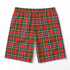 Stewart Royal Tartan Crest Men's Beach Shorts