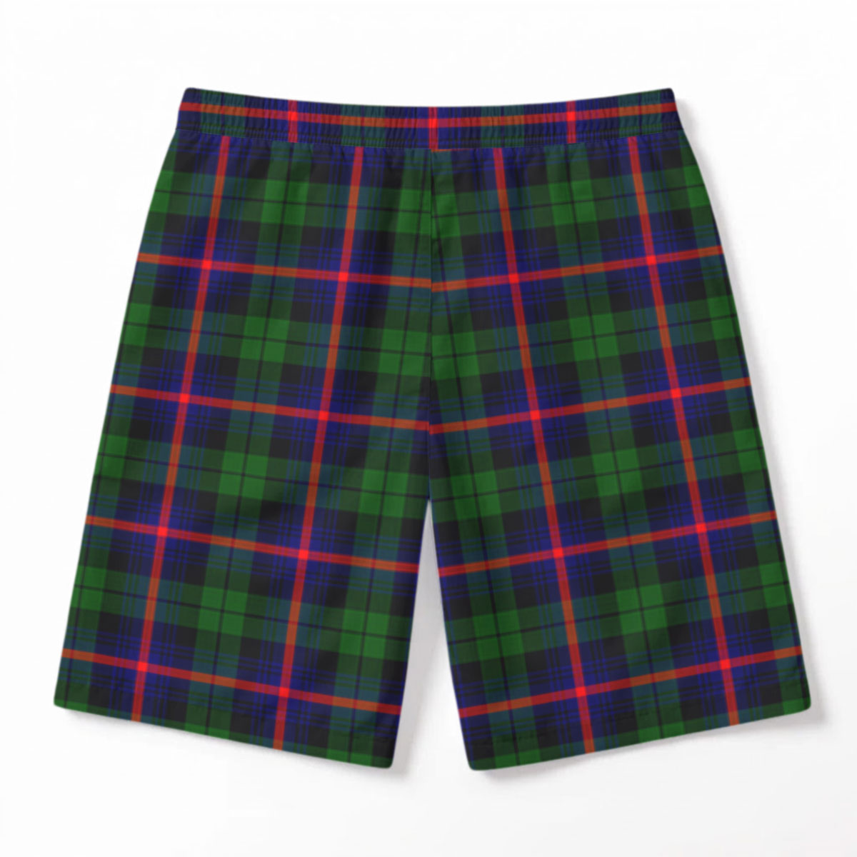 Urquhart Modern Tartan Crest Men's Beach Shorts