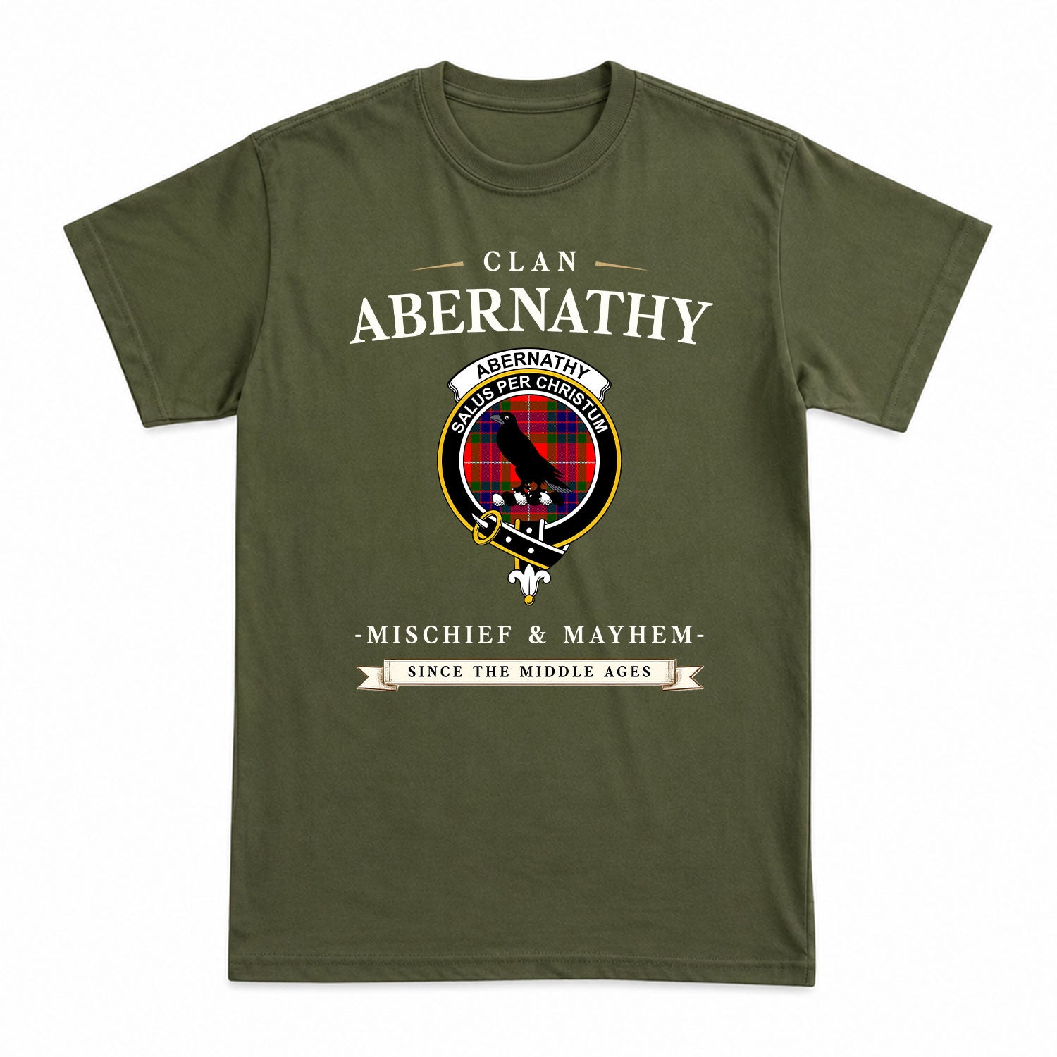 Abernathy Tartan Crest Mischief and Mayhem T-shirt