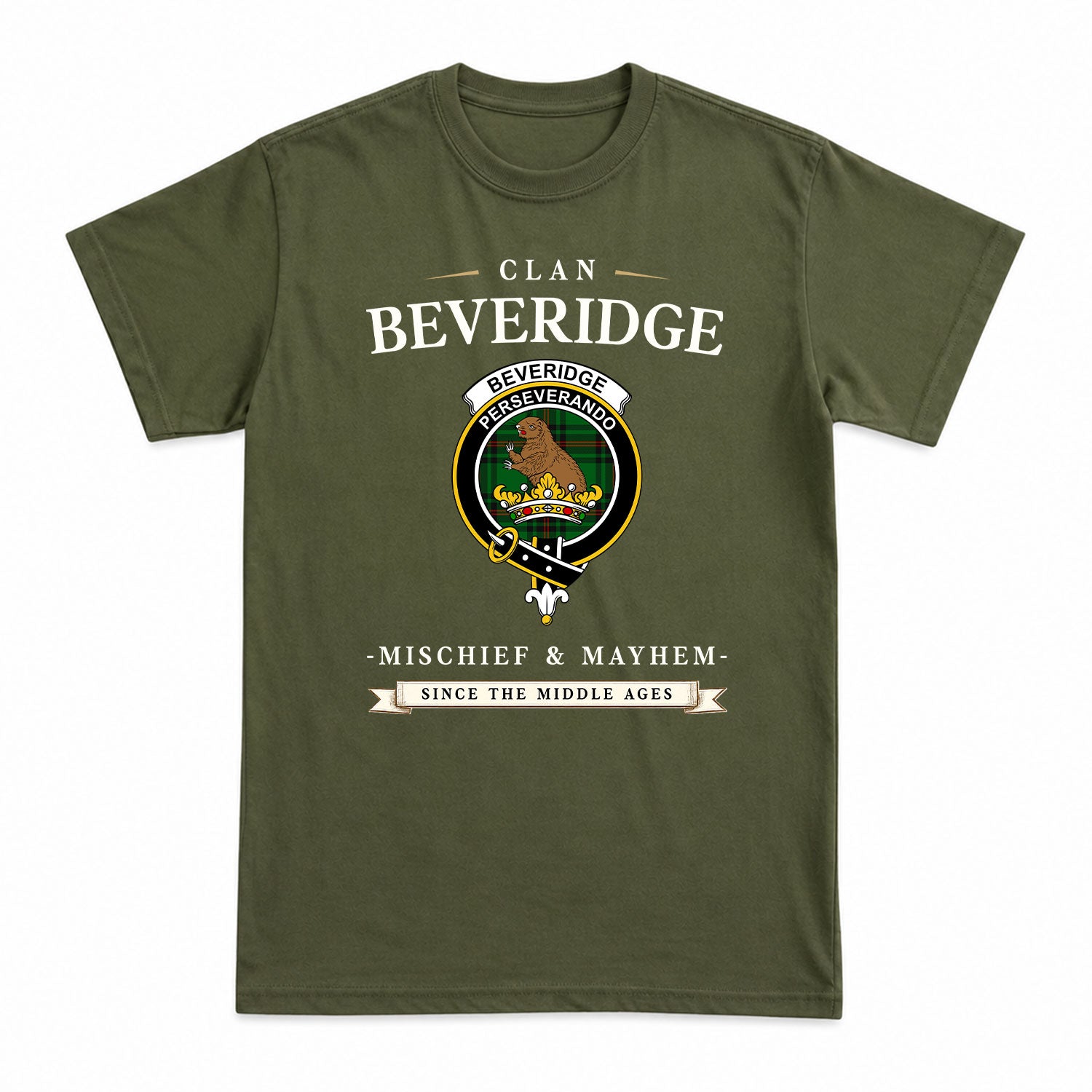 Beveridge Tartan Crest Mischief and Mayhem T-shirt