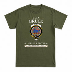 Bruce Ancient Tartan Crest Mischief and Mayhem T-shirt