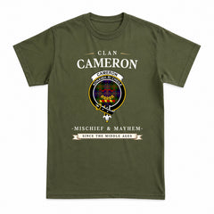 Cameron of Erracht Modern Tartan Crest Mischief and Mayhem T-shirt
