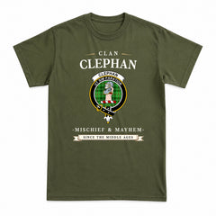 Clephan (or Clephane) Tartan Crest Mischief and Mayhem T-shirt