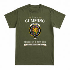 Cumming Hunting Modern Tartan Crest Mischief and Mayhem T-shirt