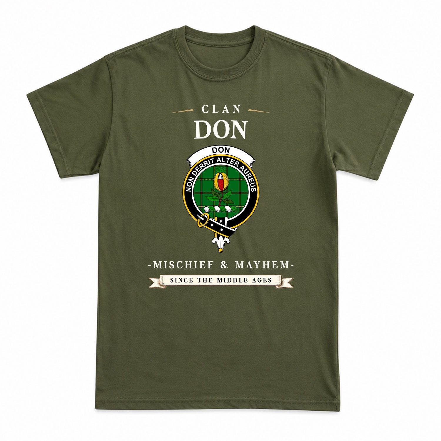 Don Tartan Crest Mischief and Mayhem T-shirt
