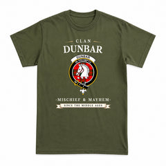 Dunbar Modern Tartan Crest Mischief and Mayhem T-shirt