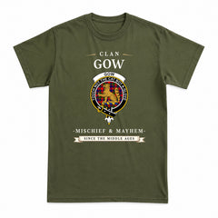 Gow (or McGouan) Tartan Crest Mischief and Mayhem T-shirt