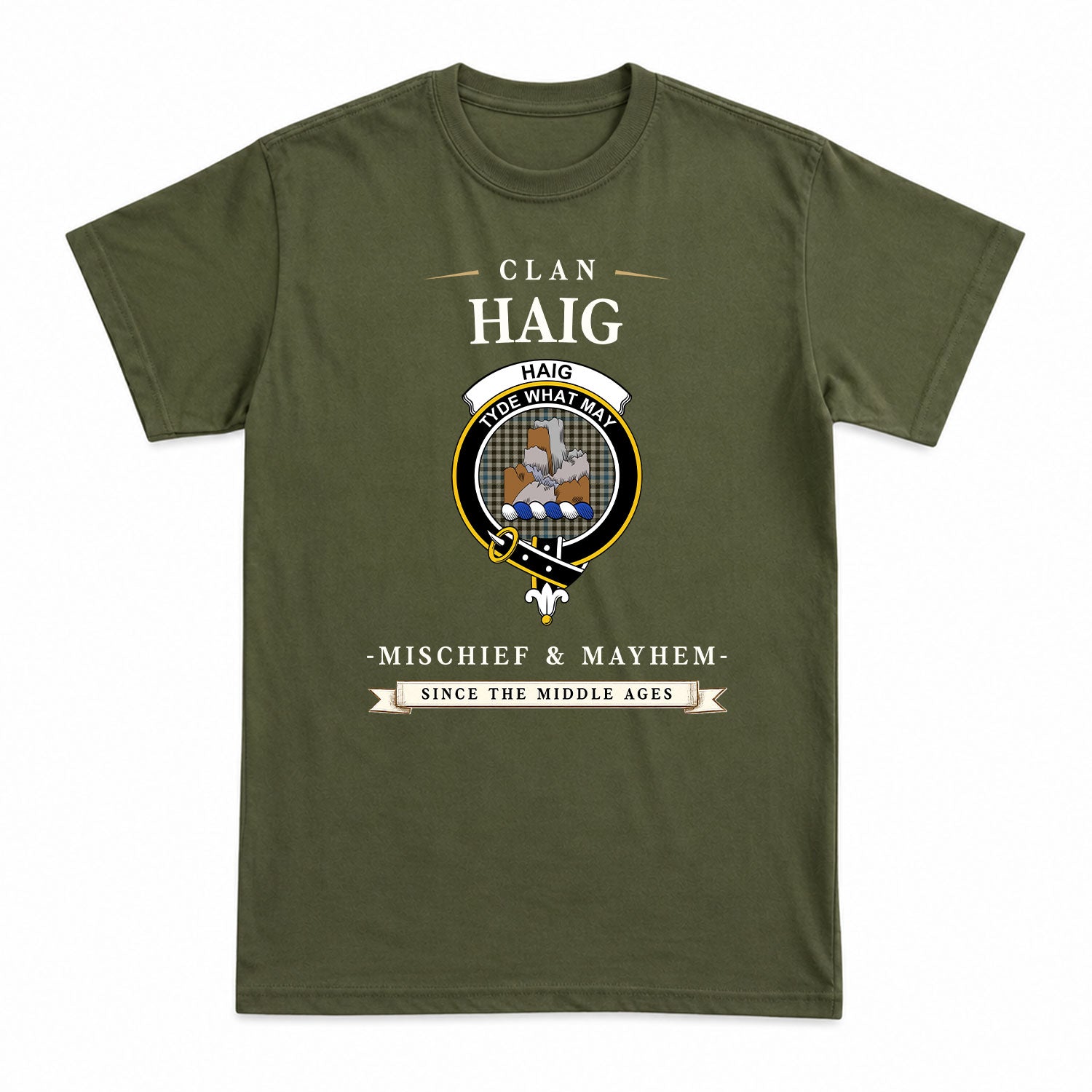 Haig Check Tartan Crest Mischief and Mayhem T-shirt