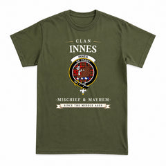Innes Modern Tartan Crest Mischief and Mayhem T-shirt