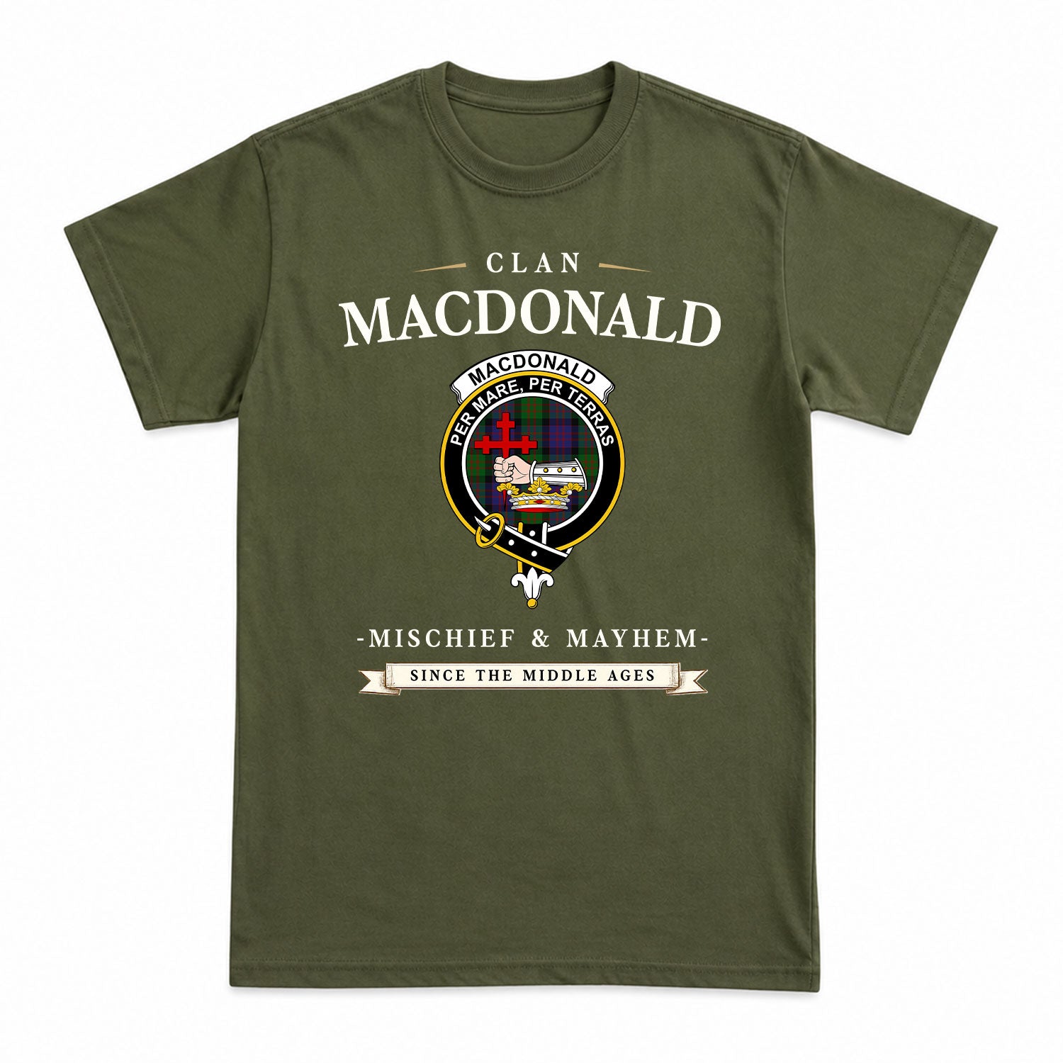 MacDonald Tartan Crest Mischief and Mayhem T-shirt