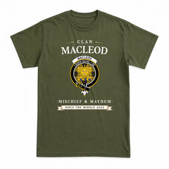 MacLeod of Lewis Ancient Tartan Crest Mischief and Mayhem T-shirt