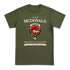 McDonald of Sleat Tartan Crest Mischief and Mayhem T-shirt