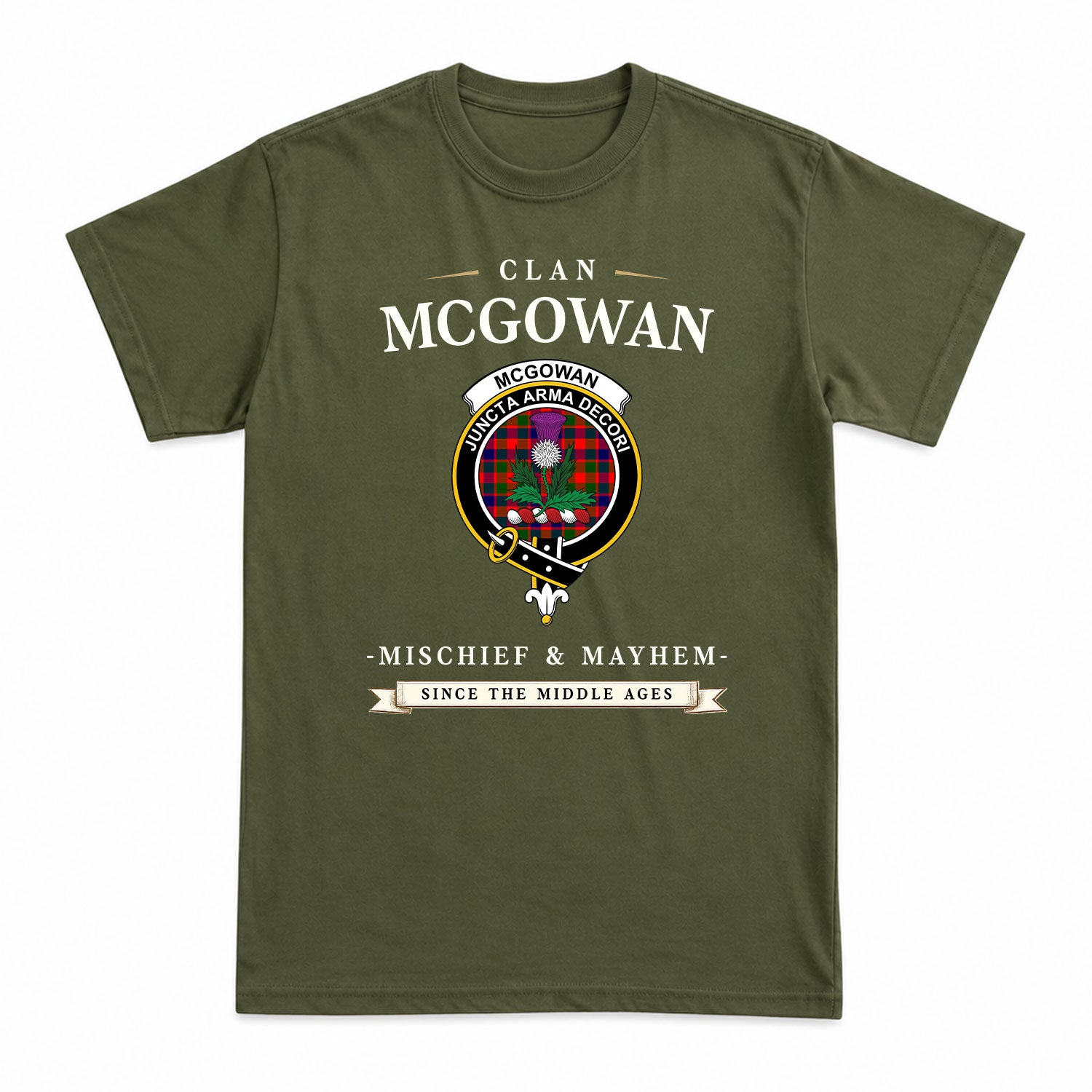 McGowan Tartan Crest Mischief and Mayhem T-shirt