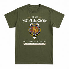 McPherson Weathered Tartan Crest Mischief and Mayhem T-shirt