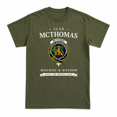 McThomas Modern Tartan Crest Mischief and Mayhem T-shirt