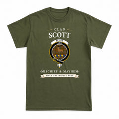 Scott Brown Modern Tartan Crest Mischief and Mayhem T-shirt