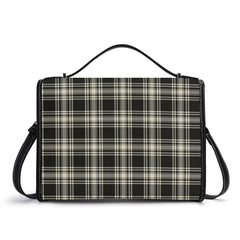 Menzies Black - White Ancient Tartan Crest Satchel Bag