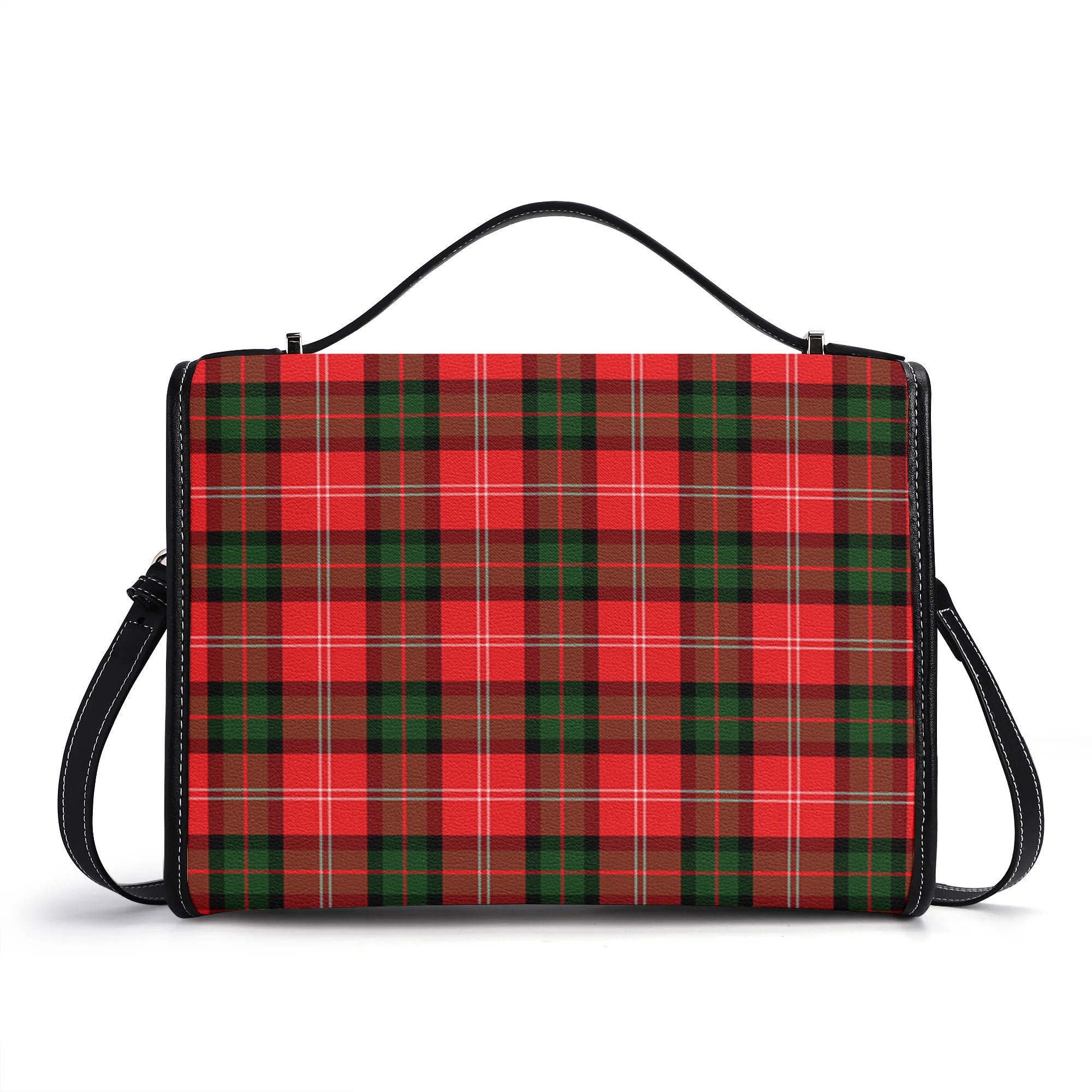 Nesbitt Modern Tartan Crest Satchel Bag