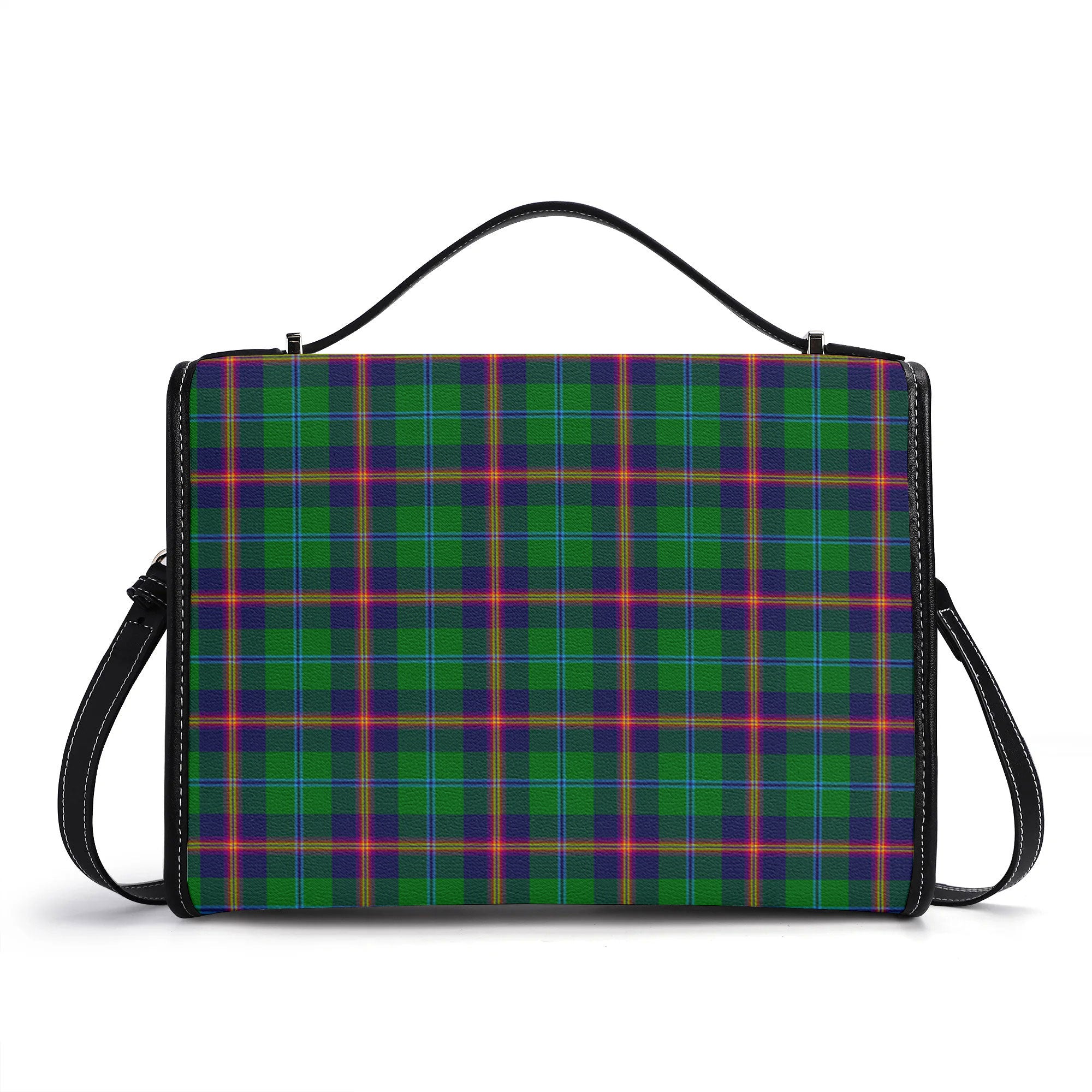 Young Modern Tartan Crest Satchel Bag