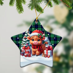 Abercrombie Tartan Christmas Ceramic Ornament - Highland Cow Winter Style